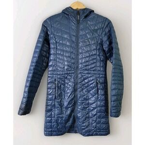 The North Face Women's ThermoBall Hooded Quilted Puffer Coat Blue Small S/P